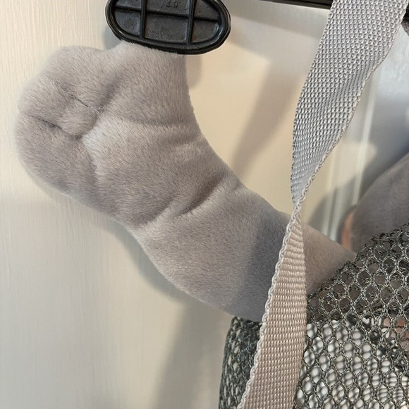 Vintage Chuck E Cheese Mesh Adjustable Gray Blue Backpack Bag Plush Prize 2002 - Picture 8 of 11